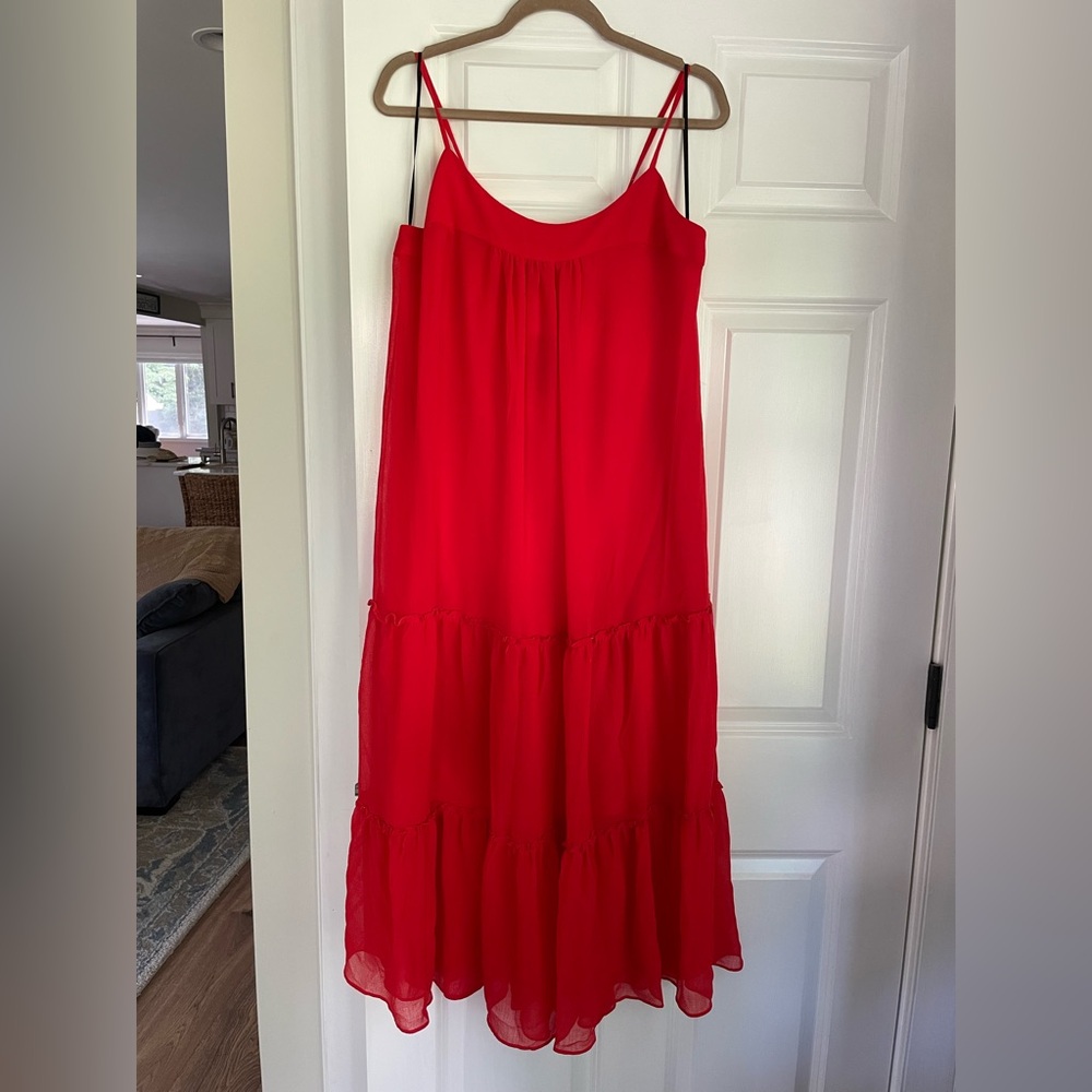 Clover & Sloane Orange Bohemian Tiered Maxi Dress size XL